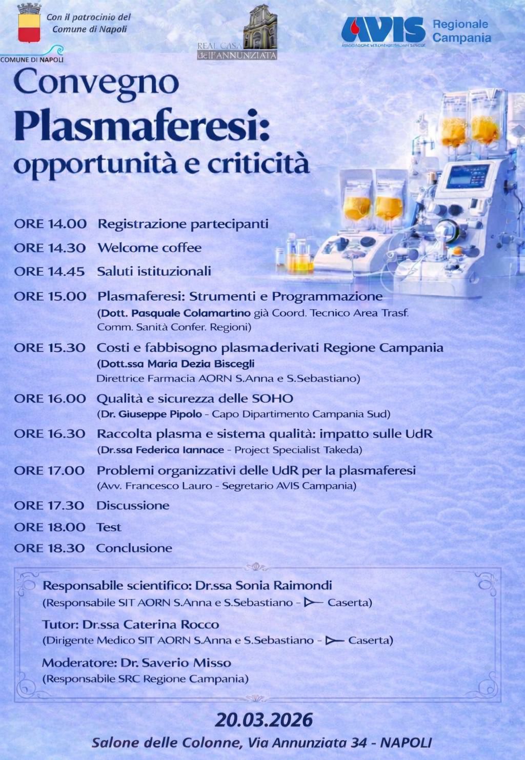 Plasmaferesi: opportunità e criticità